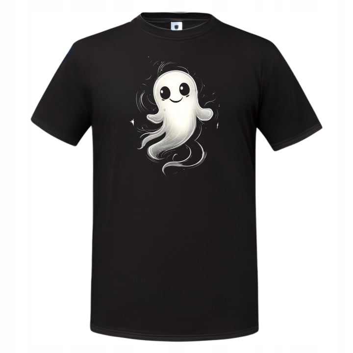 Koszulka męska Uroczy Duszek Duch Halloween Świecąca w ciemności t-shirt