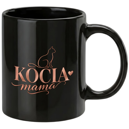 Kubek prezent na Dzień Matki dla mamy kot serce kocia mama art