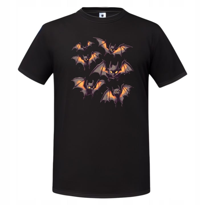 Koszulka męska Halloween Mroczne straszne Nietoperze w locie t-shirt