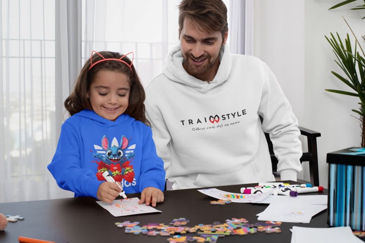 Bluza z kapturem dziecięca Stitch Stich parodia znanej marki Truskawki — zdjęcie 3