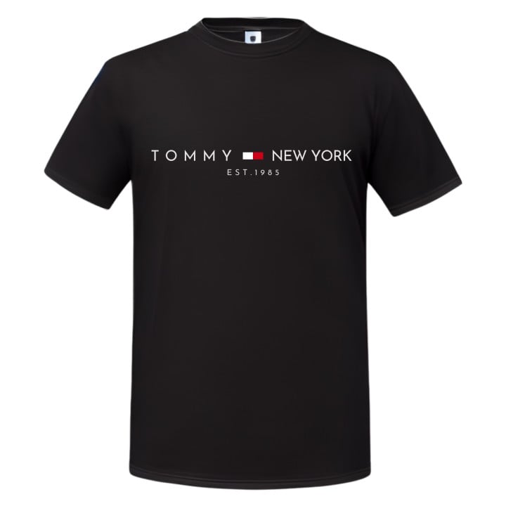 Koszulka męska TOMMY NEW YORK EST.1985 czarna T-shirt męski — zdjęcie 7
