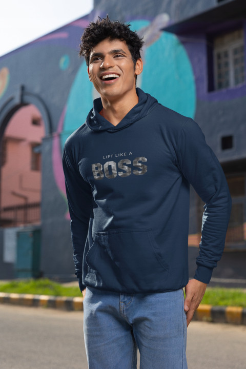 Bluza z kapturem męska LIFT LIKE A BOSS działaj jak prawdziwy lider Premium — zdjęcie 3