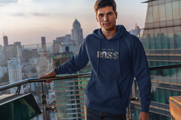 Bluza z kapturem męska LIFT LIKE A BOSS działaj jak prawdziwy lider Premium — zdjęcie 4