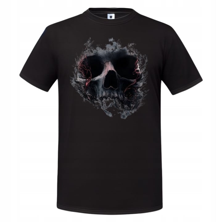 Koszulka męska Mroczna Mglista Czaszka t-shirt na Halloween
