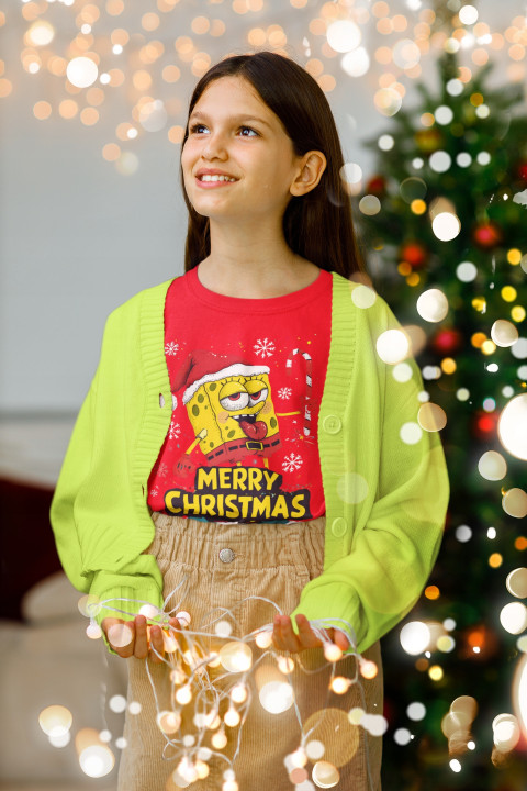 Koszulka dziecięca Świąteczna na Święta Wesoły SpongeBob Merry Christmas — zdjęcie 5