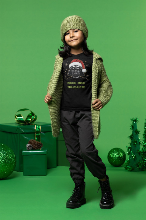 Koszulka dziecięca Świąteczna t-shirt prezent na Święta Niech Moc Truchleje — zdjęcie 4