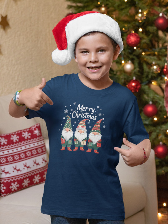 Koszulka dziecięca Świąteczna prezent Święta Trójka Gnomów Merry Christmas — zdjęcie 4