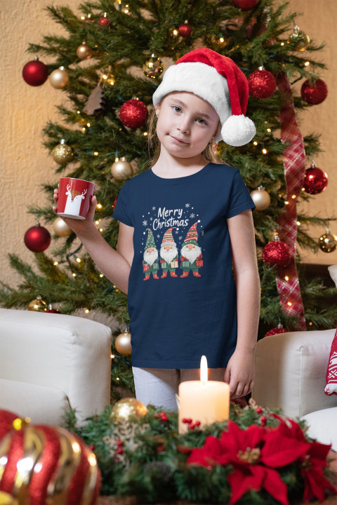 Koszulka dziecięca Świąteczna prezent Święta Trójka Gnomów Merry Christmas — zdjęcie 5