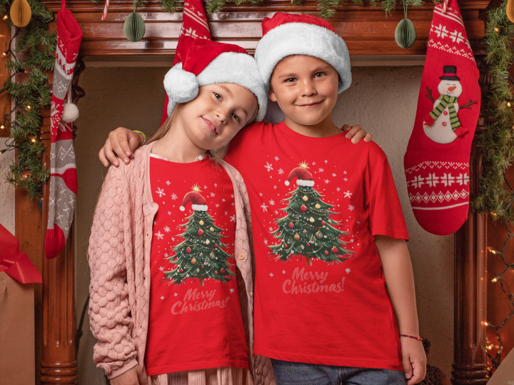 Koszulka dziecięca Świąteczna prezent Święta Choinka Merry Christmas — zdjęcie 5