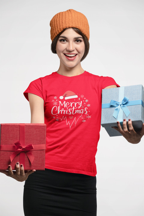 Koszulka damska Świąteczna na Święta Tętniące Miłością Merry Christmas — zdjęcie 2