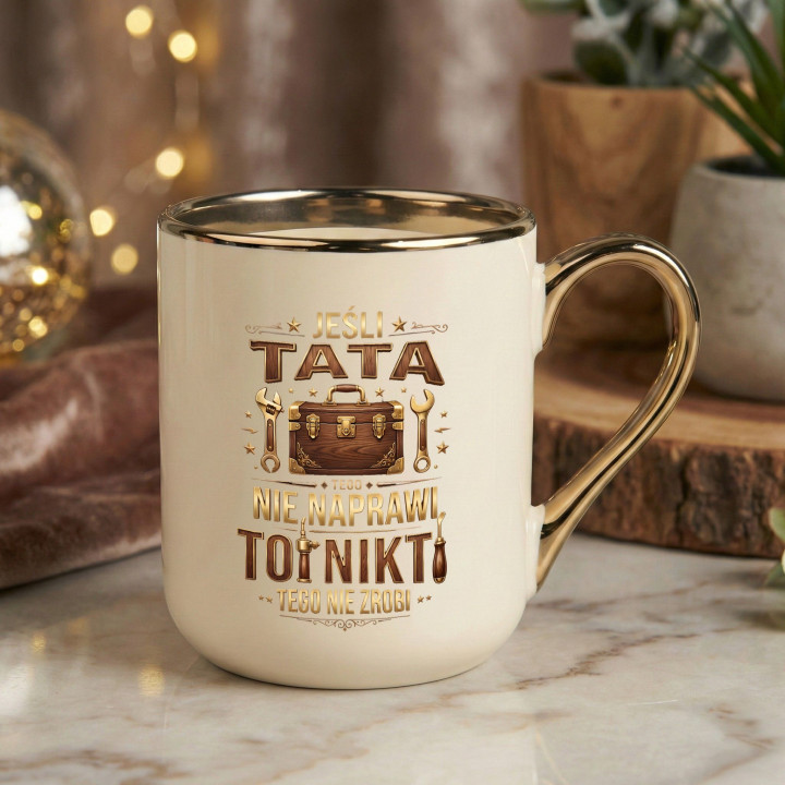 Kubek na Dzień Ojca dla Taty Nikt tego nie naprawi jeśli nie Tata — zdjęcie 2