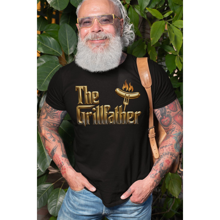 Koszulka męska prezent na Dzień Ojca dla Taty król grilla The Grillfather — zdjęcie 2