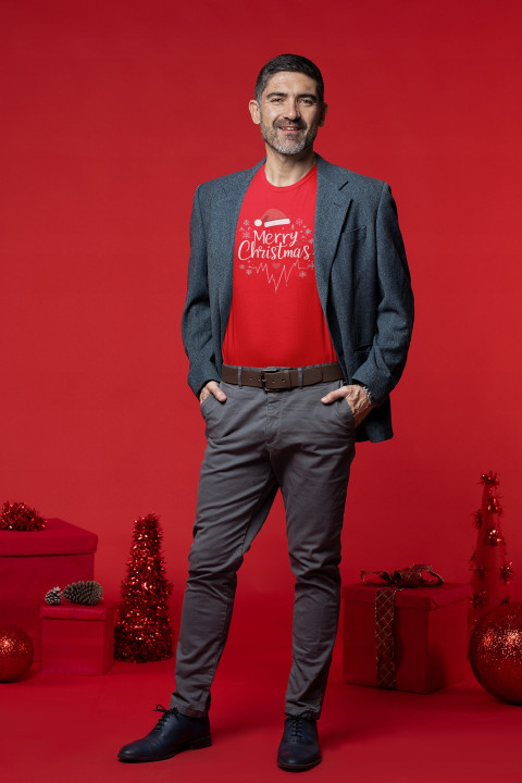 Koszulka męska Świąteczna na Święta Tętniące Miłością Merry Christmas — zdjęcie 2