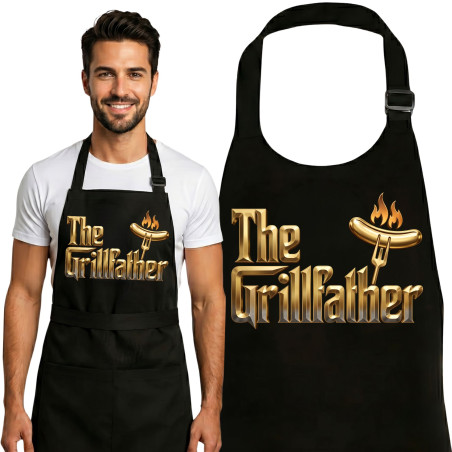 Fartuch prezent na Dzień Ojca dla Taty król grilla The Grillfather