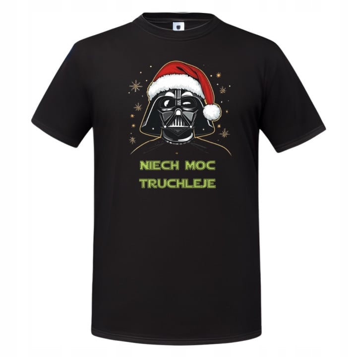Koszulka męska Świąteczna t-shirt prezent na Święta Niech Moc Truchleje