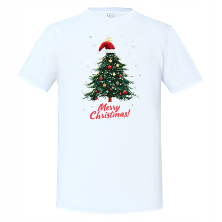 Koszulka męska Świąteczna prezent na Święta Choinka Mikołaj Merry Christmas