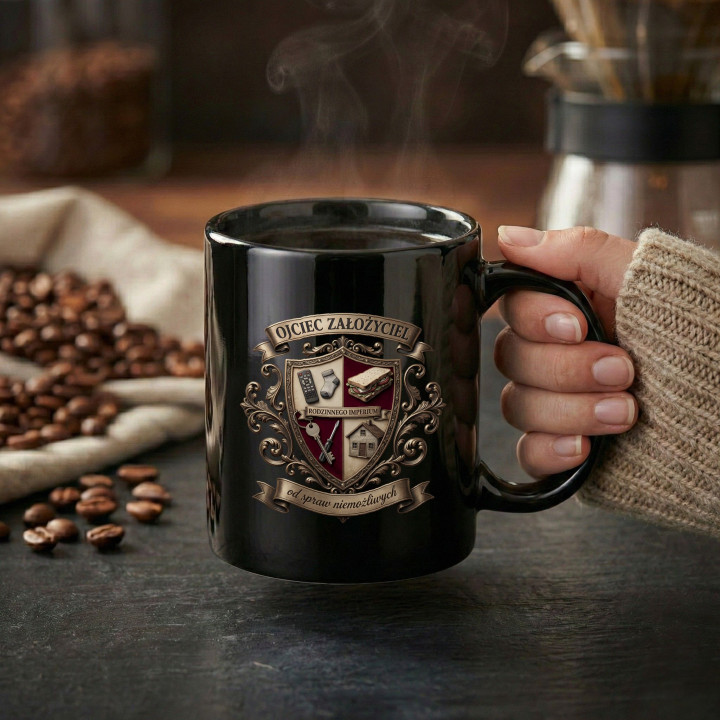 Kubek prezent na Dzień Ojca dla Taty założyciel imperium herb — zdjęcie 4