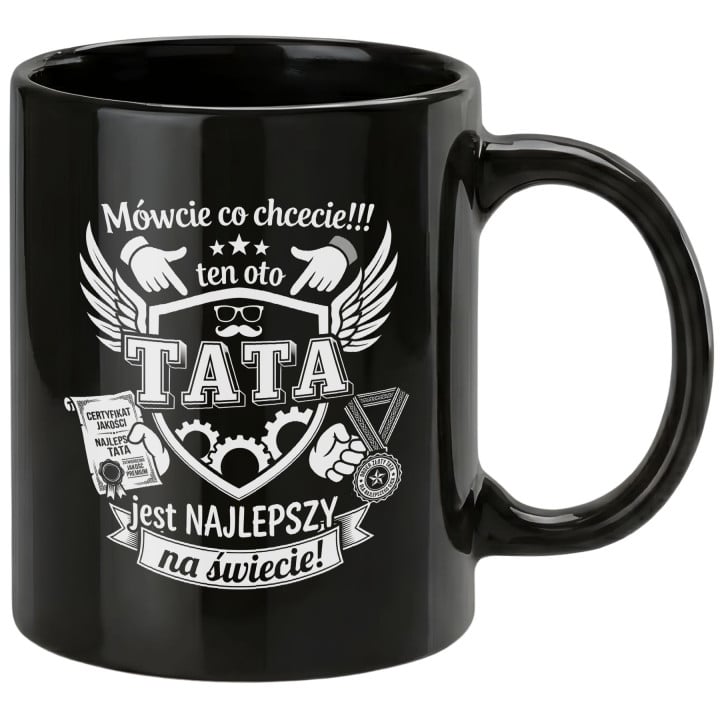 Kubek prezent na Dzień Ojca dla Taty Najlepszy Tata certyfikat
