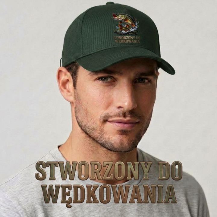 Czapka z daszkiem na ryby Stworzony Do Wędkowania prezent dla Taty wędkarza — zdjęcie 3