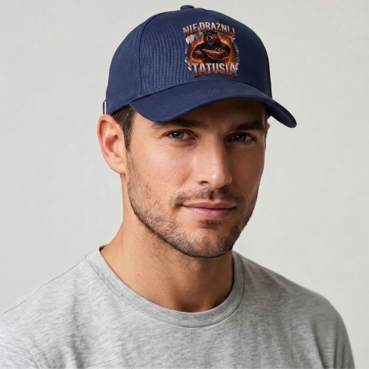 Czapka z daszkiem prezent na Dzień Ojca dla Taty Nie Drażnij Tatusia miś — zdjęcie 3