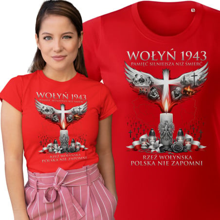 Koszulka damska pamiątka Wołyń 1943 Rzeź Wołyńska Polska Pamięta