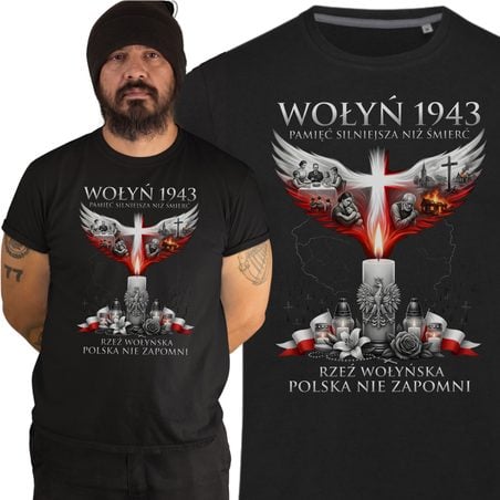 Koszulka męska pamiątka Wołyń 1943 Rzeź Wołyńska Polska Pamięta