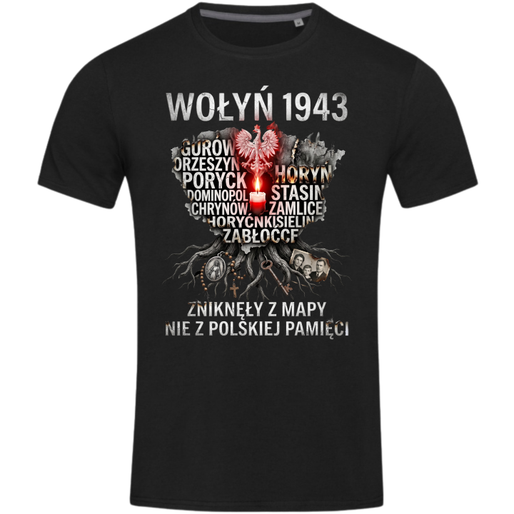 Koszulka męska Wołyń 1943 Zniknęły z Mapy nie z Pamięci — zdjęcie 2