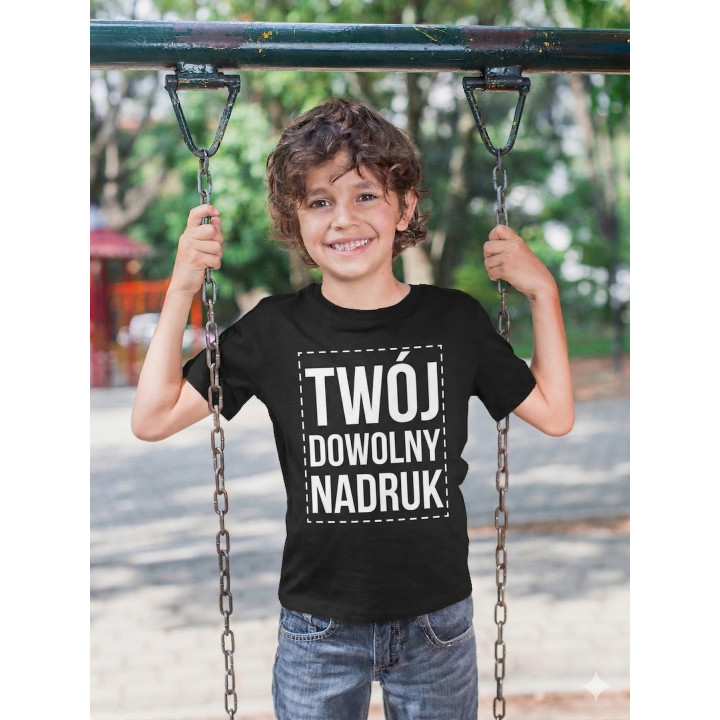 Koszulka dziecięca z własnym dowolnym nadrukiem logo zdjęciem grafiką t-shirt — zdjęcie 2