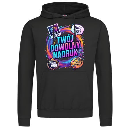 Bluza z kapturem męska z własnym dowolnym nadrukiem logo zdjęciem grafiką