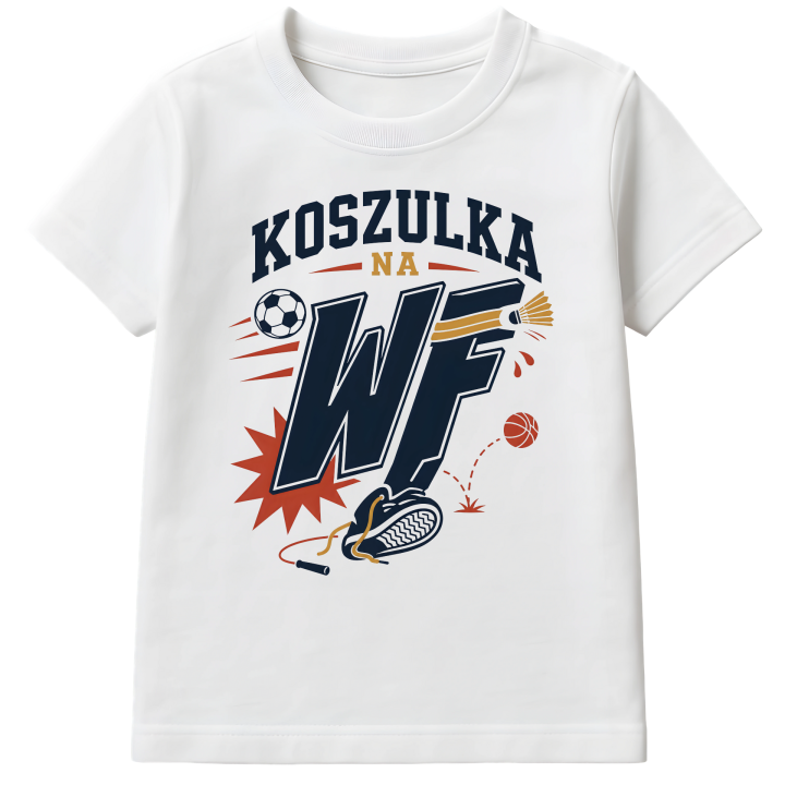 Koszulka dziecięca do szkoły na WF sport szkolny piłka badminton koszykówka
