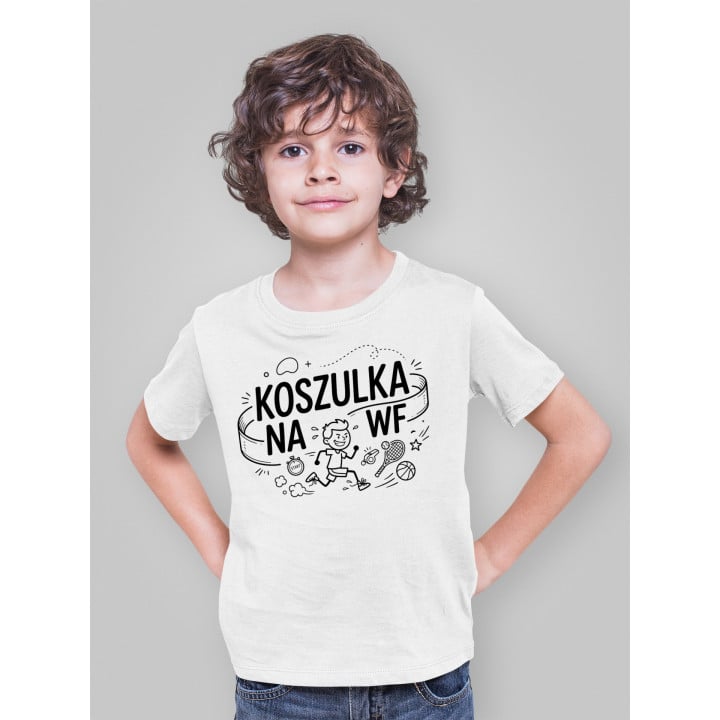 Koszulka dziecięca na WF do szkoły sport szkolny trening piłka śmieszna — zdjęcie 2