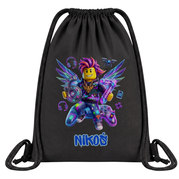 Worek na buty 67 gamer neonowy awatar personalizowany z imieniem — zdjęcie 2