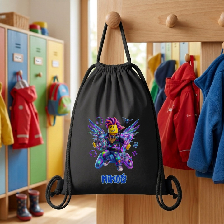 Worek na buty 67 gamer neonowy awatar personalizowany z imieniem — zdjęcie 5