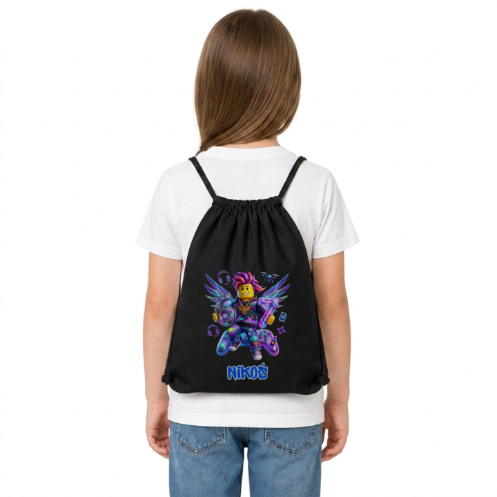 Worek na buty 67 gamer neonowy awatar personalizowany z imieniem — zdjęcie 7