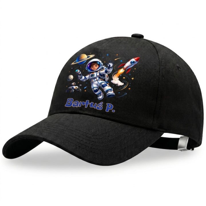 Czapka z daszkiem do przedszkola szkoły astronauta kosmos z imieniem