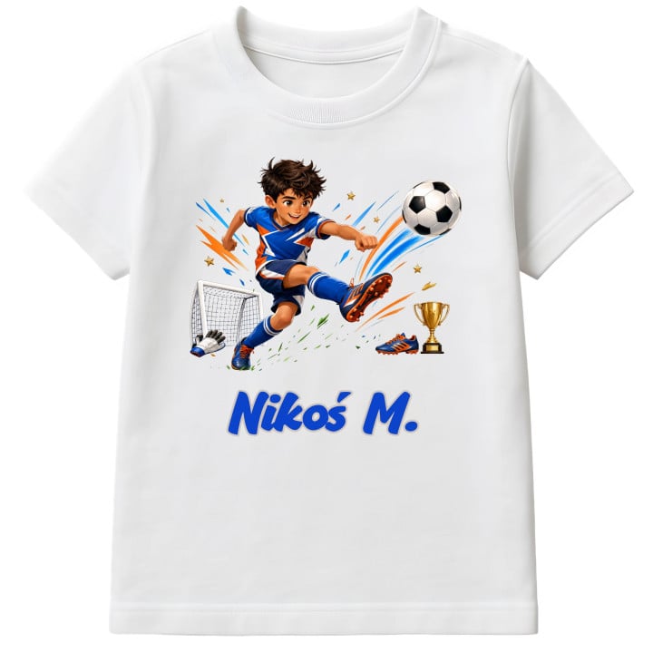 Koszulka dziecięca do przedszkola szkoły sport futbol piłkarz z imieniem