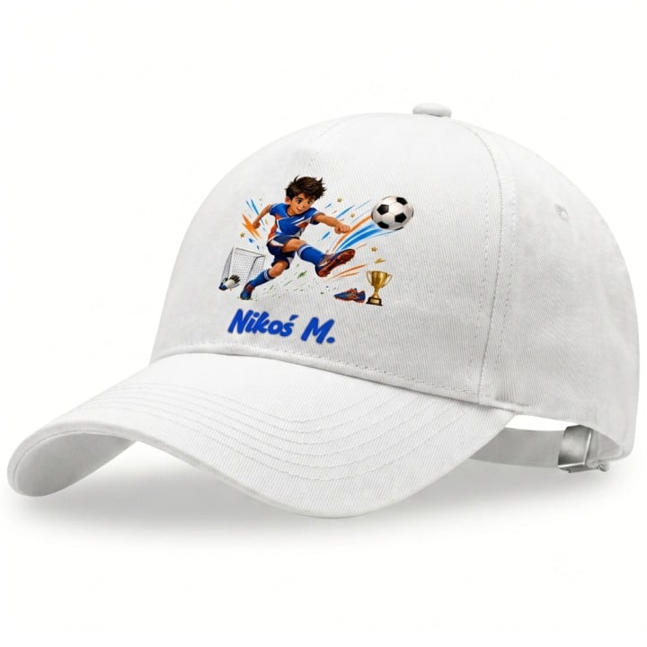 Czapka z daszkiem do przedszkola szkoły sport futbol piłkarz z imieniem