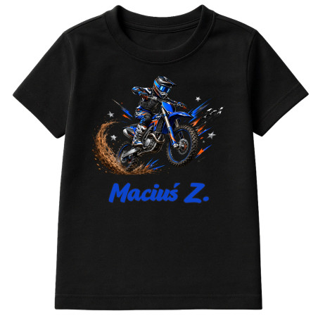 Koszulka dziecięca do przedszkola szkoły Motor Motocross z imieniem