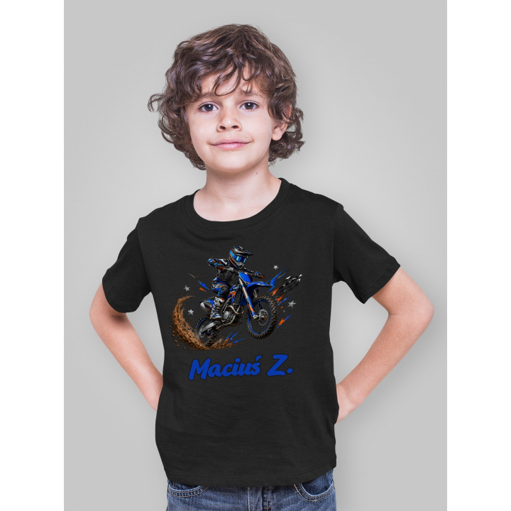 Koszulka dziecięca do przedszkola szkoły Motor Motocross z imieniem — zdjęcie 2