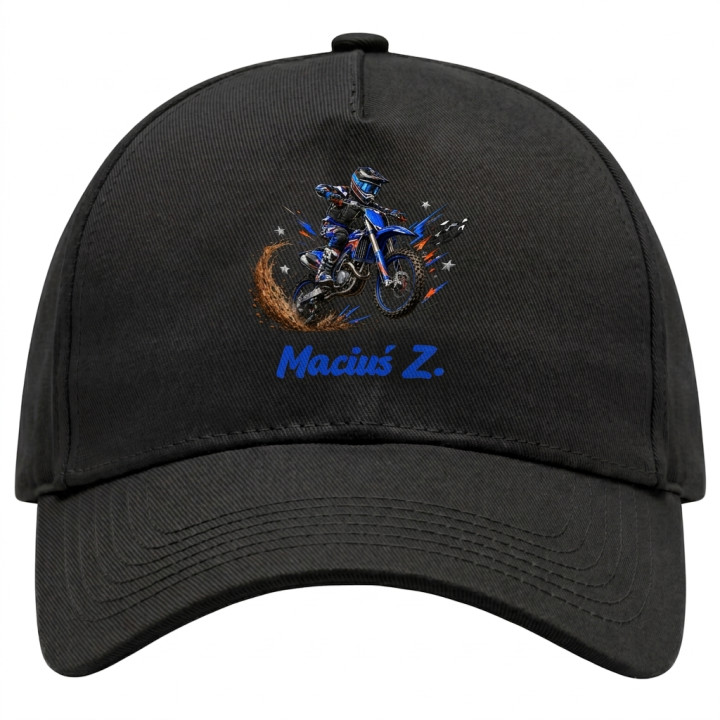 Czapka z daszkiem do przedszkola szkoły Motor Motocross z imieniem — zdjęcie 2