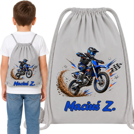 Worek na buty do przedszkola szkoły Motor Motocross z imieniem