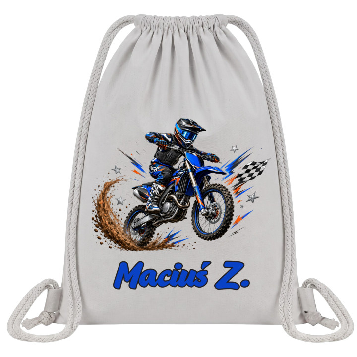Worek na buty do przedszkola szkoły Motor Motocross z imieniem — zdjęcie 2