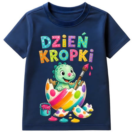 Koszulka dziecięca na Dzień Kropki prezent dla dziecka dinozaur artysta pędzel
