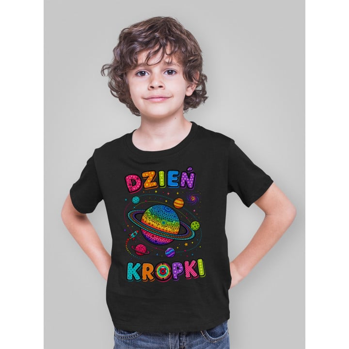 Koszulka dziecięca Dzień Kropki prezent dla dziecka kosmos planety rakieta — zdjęcie 3