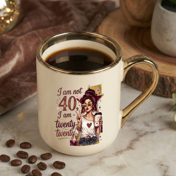 Kubek prezent na urodziny I am not 40 I am twenty twenty — zdjęcie 3