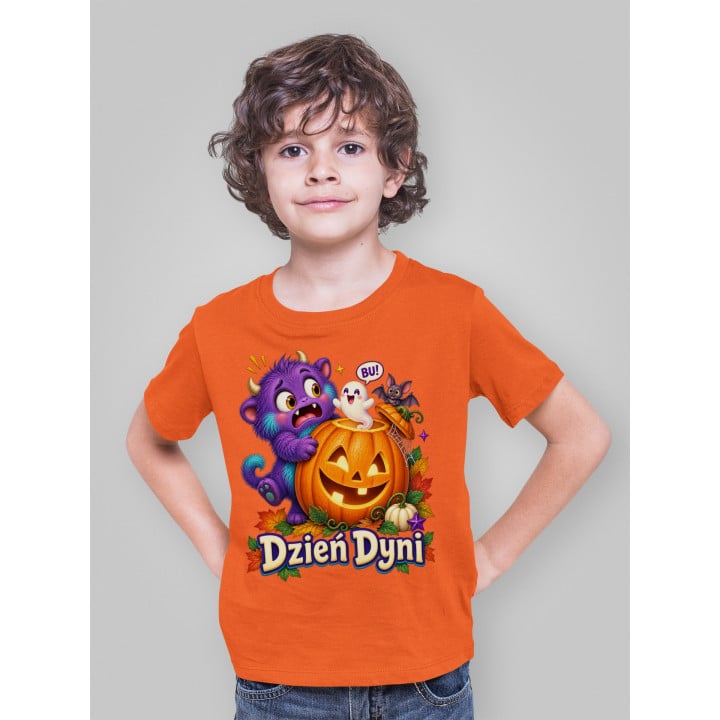 Koszulka dziecięca prezent na Halloween dla dziecka Dzień Dyni duszek dynia — zdjęcie 2