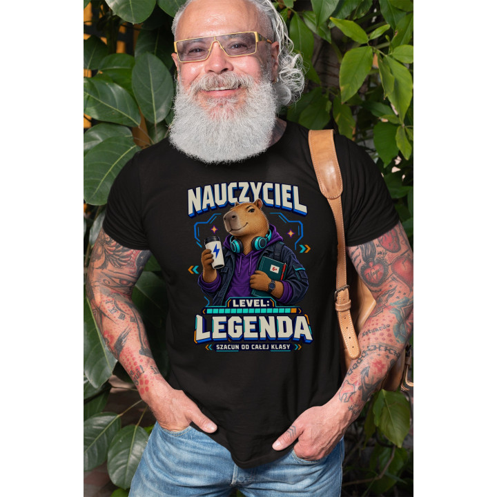 Koszulka męska prezent na Dzień Nauczyciela LEGENDA kapibara — zdjęcie 9