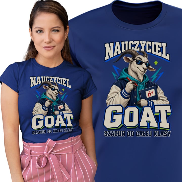 Koszulka damska prezent na Dzień Nauczyciela GOAT śmieszny