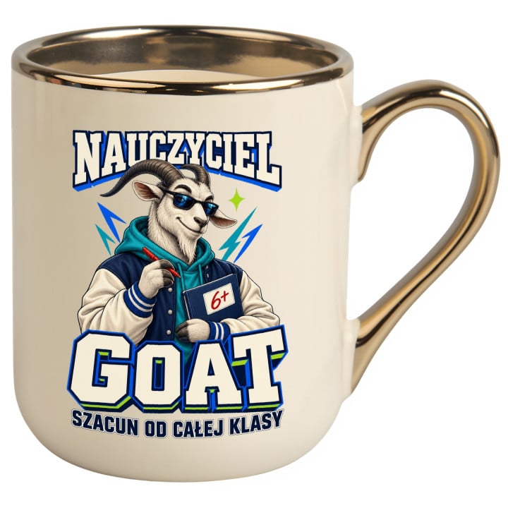 Kubek prezent na Dzień Nauczyciela GOAT śmieszny
