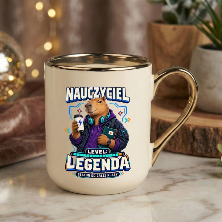 Kubek prezent na Dzień Nauczyciela LEGENDA kapibara — zdjęcie 2